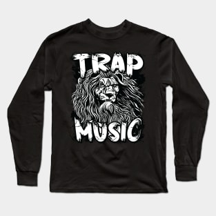 Trap Music Lion Graphic Rap Hip Hop Techno R&B Long Sleeve T-Shirt